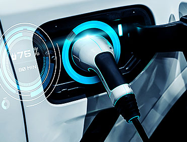 electric charging port showing the charging process